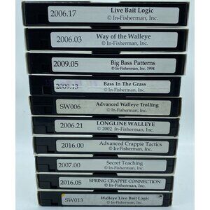 10 Fishing VHS In-Fisherman Video Club Walleye Crappie Bass Live Bait Trolling